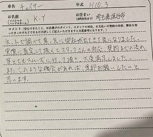 埼玉県 K.Y様の愛車