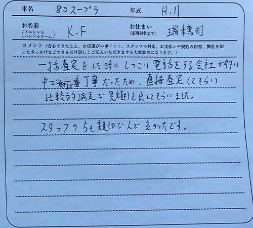 東京都 K.F様の愛車