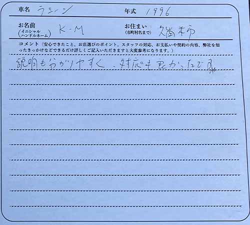 福岡県 K.M様の愛車