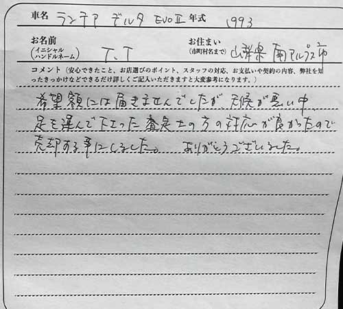 山梨県 T.T様の愛車