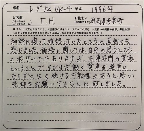 群馬県 T.H様の愛車