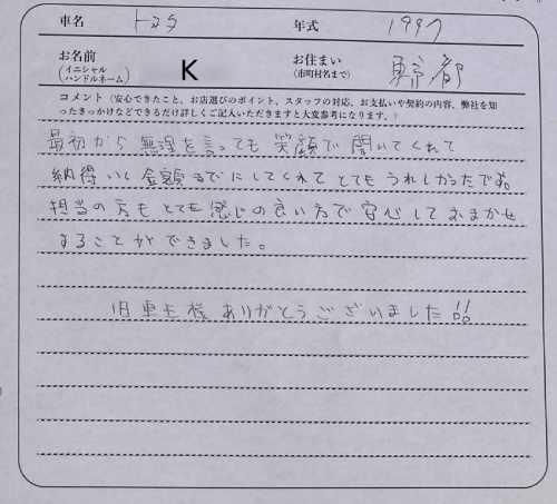東京都 K様の愛車