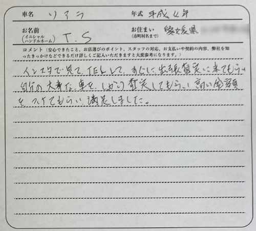 愛媛県 T.S様の愛車