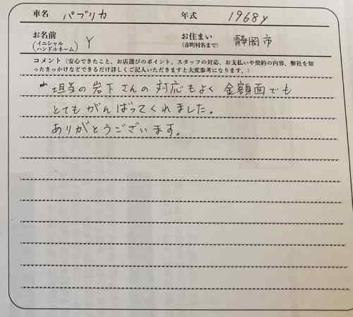 静岡県 T.Y様の愛車