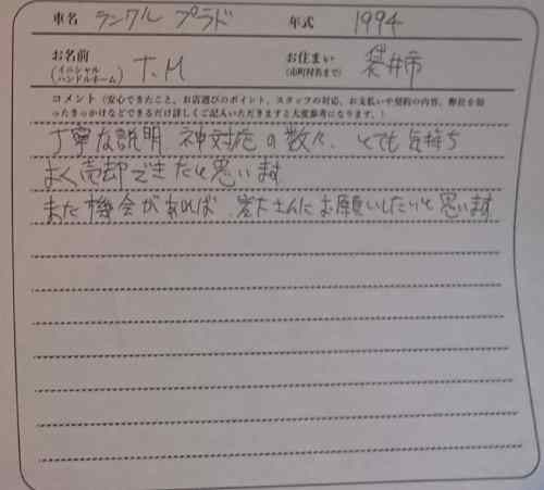 静岡県 T.M様の愛車