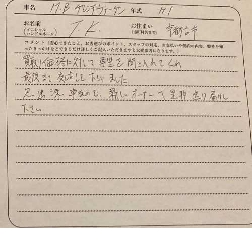 栃木県 T.K様の愛車