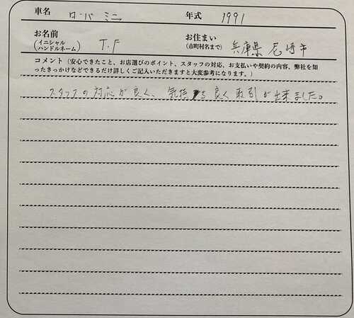 兵庫県 T.F様の愛車