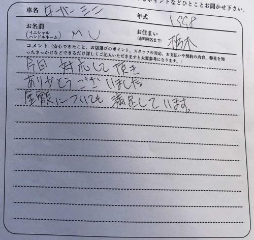 栃木県 M.U様の愛車