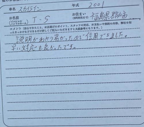 福島県 T.S様の愛車