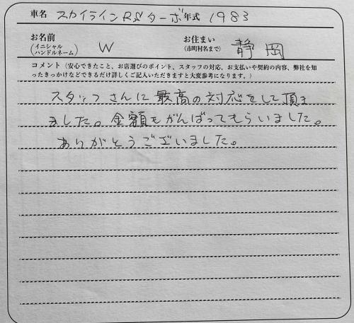 静岡県 W様の愛車