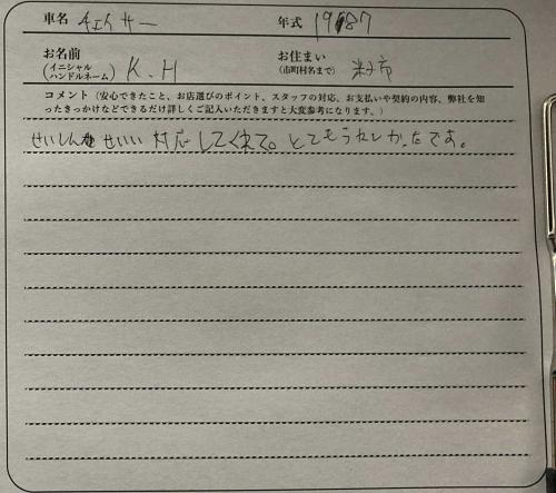 鳥取県 K.H様の愛車