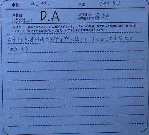 神奈川県 D.A様の愛車