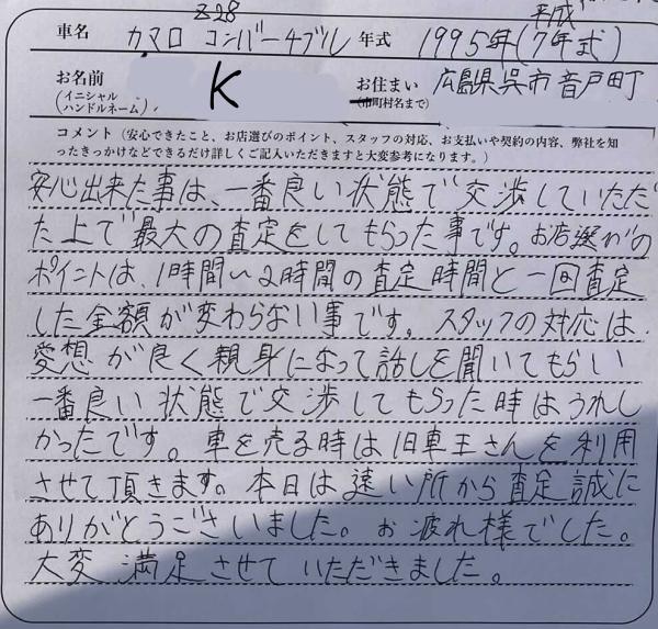 広島県 K様の愛車