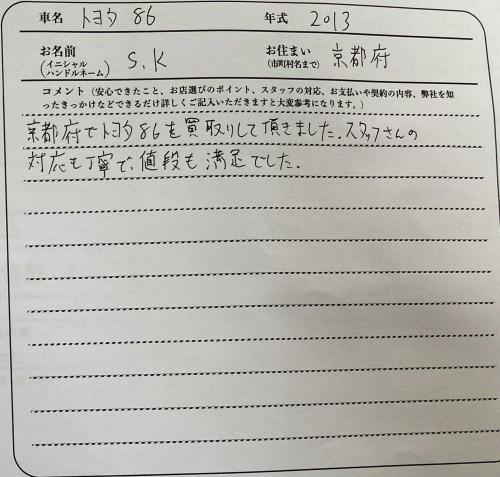 京都府 S.K様の愛車