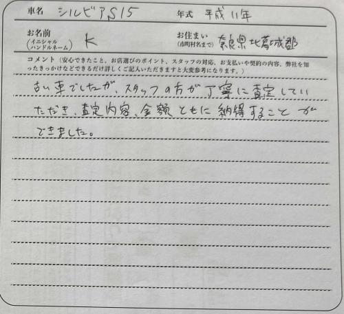 奈良県 K様の愛車