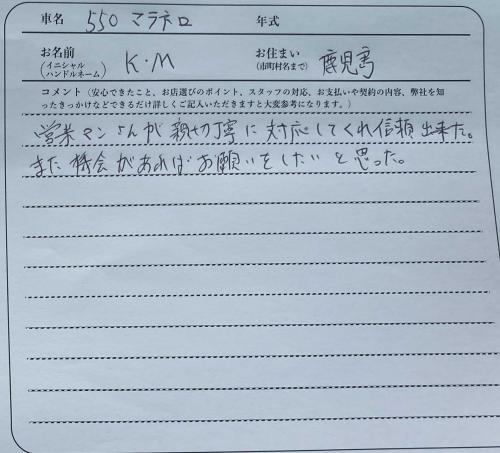 鹿児島県 K.M様の愛車