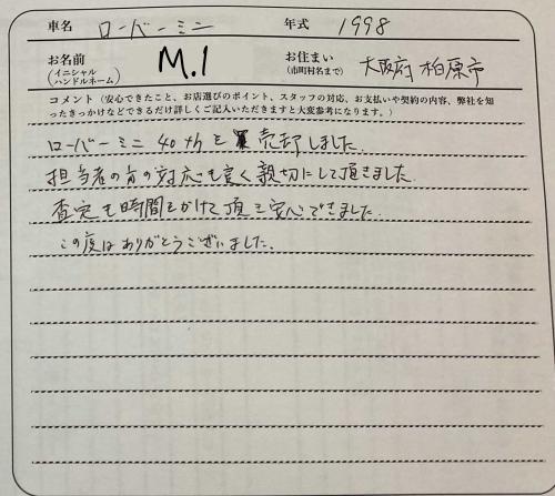 大阪府 M.I様の愛車
