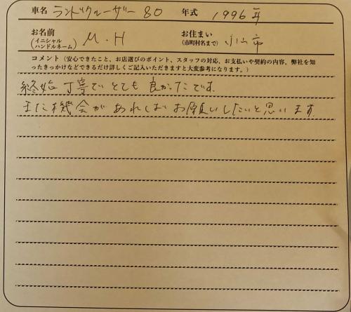 栃木県 M.H様の愛車