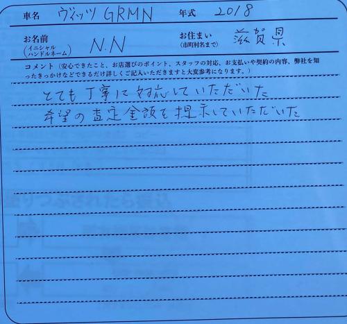 滋賀県 N.N様の愛車