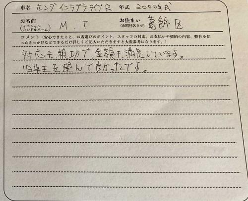 東京都 M.T様の愛車