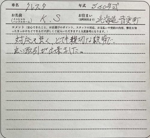 北海道 K.S様の愛車