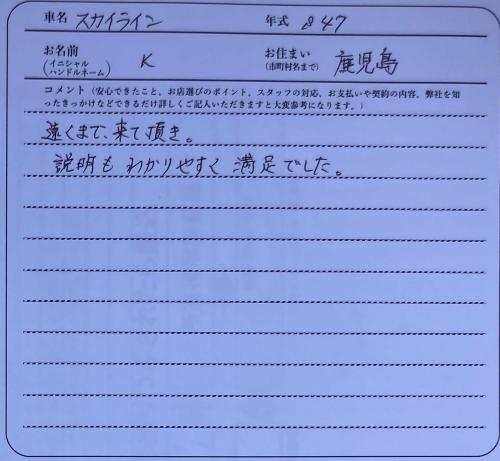 鹿児島県 K様の愛車