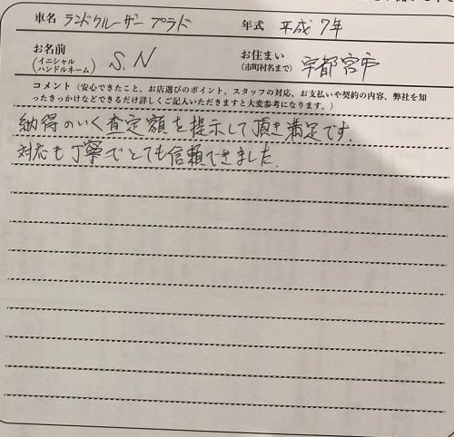 栃木県 S.N様の愛車