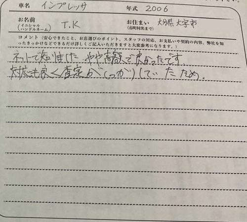 大分県 T.K様の愛車