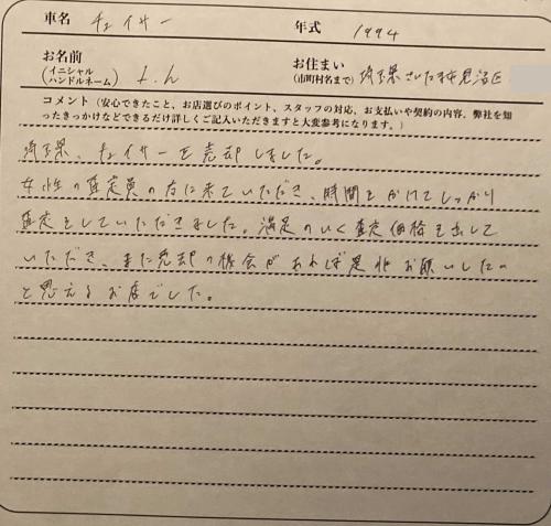 埼玉県 I.H様の愛車