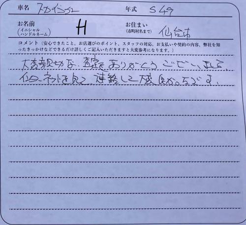 宮城県 H様の愛車