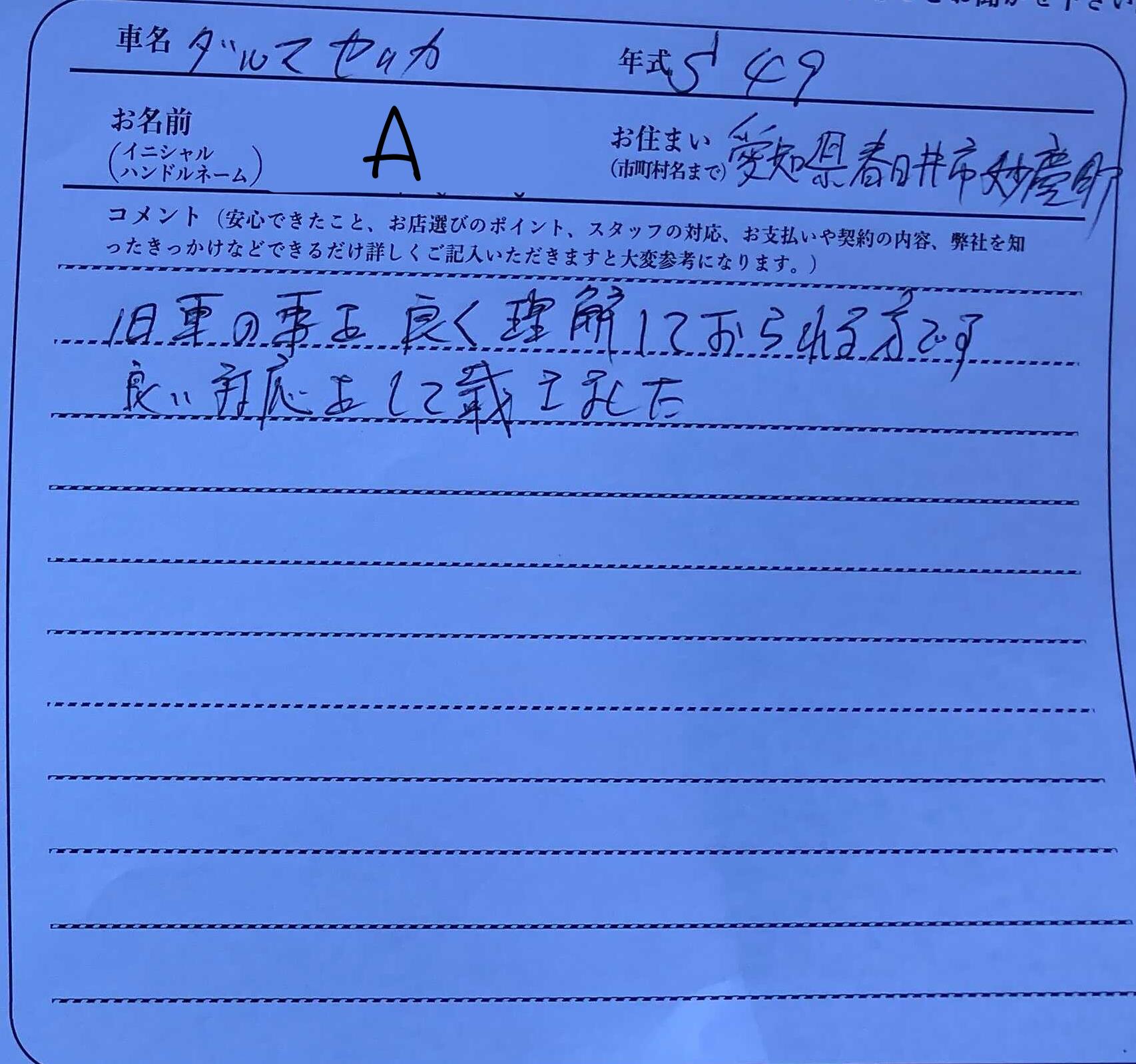 愛知県 A様の愛車